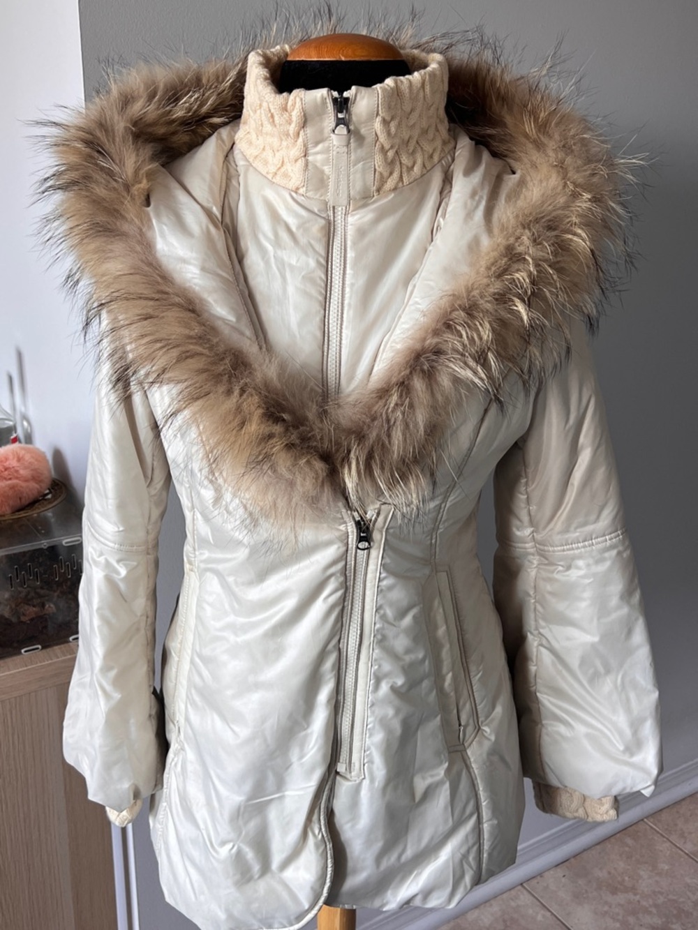Vintage Mackage Cream Puffer with Fur trim